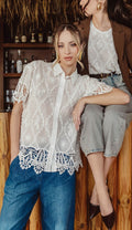 Camicia in Pizzo Bianco