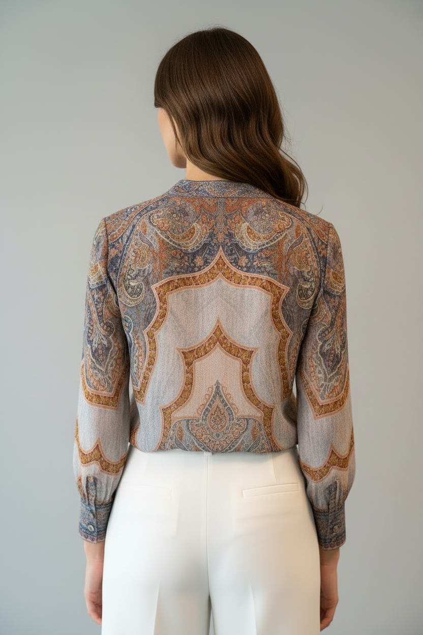 Camicia Paisley con Nodo Frontale