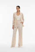 Completo pizzo panna - giacca e pantalone palazzo