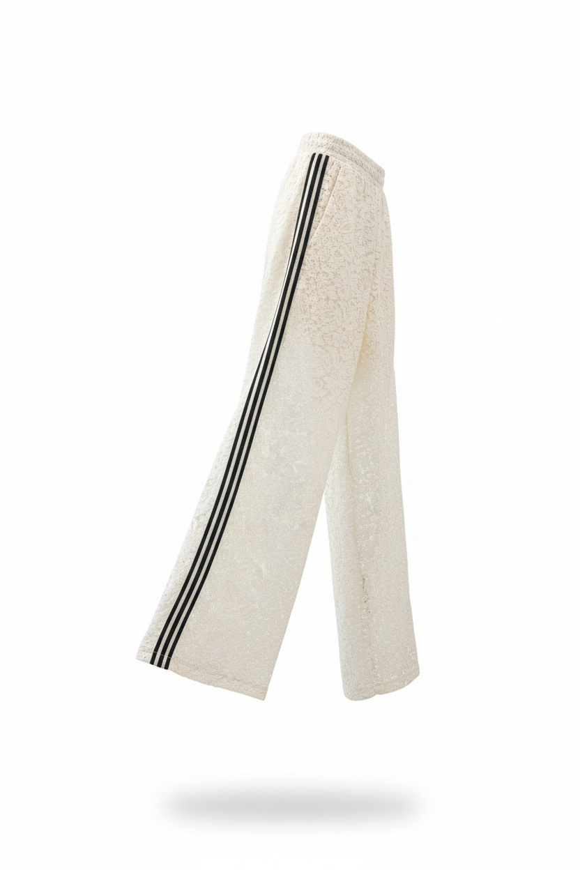 Pantalone palazzo pizzo vista laterale