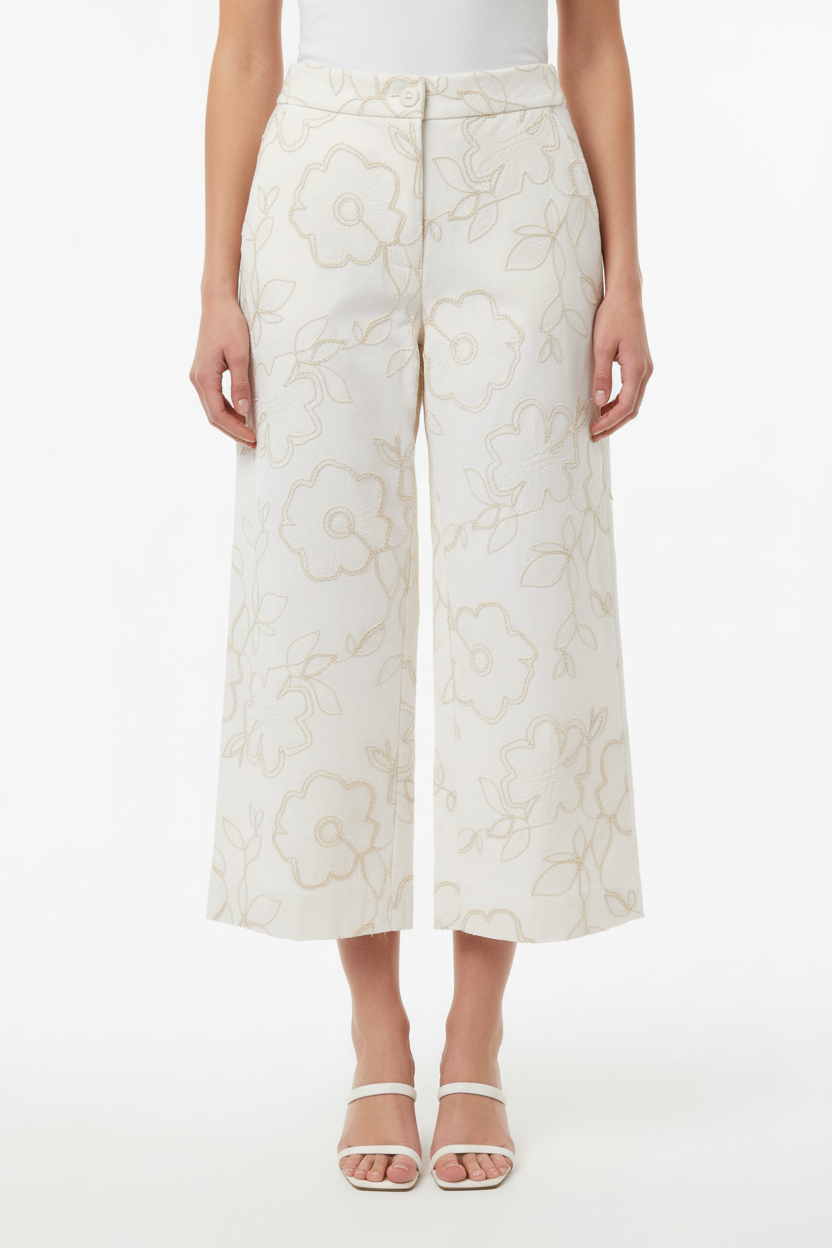 Pantalone ricamo full length